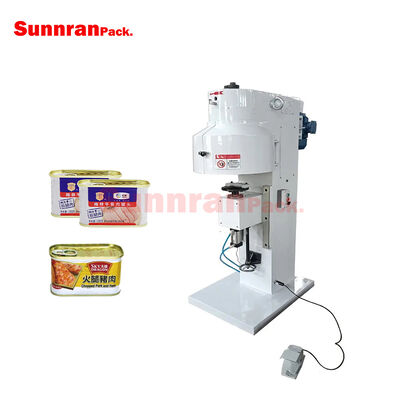 Macchina per sigillatura semiautomatica per lattine rettangolari per carne e pesce in scatola