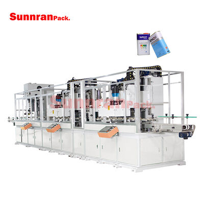 Linea di produzione completamente automatica per la fabbricazione di corpi di barattoli in latta rettangolari e quadrati di piccole dimensioni, macchina per la produzione di barattoli con capacità di 80 barattoli/min