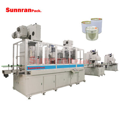 Linea di produzione completamente automatica per fusti con bordatura a rullo con capacità di 30 lattine/min